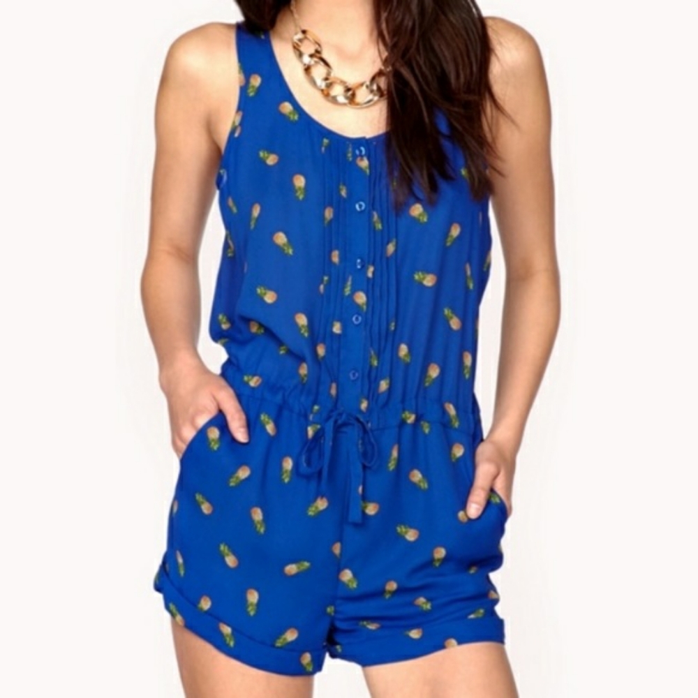 F21 pineapple print romper